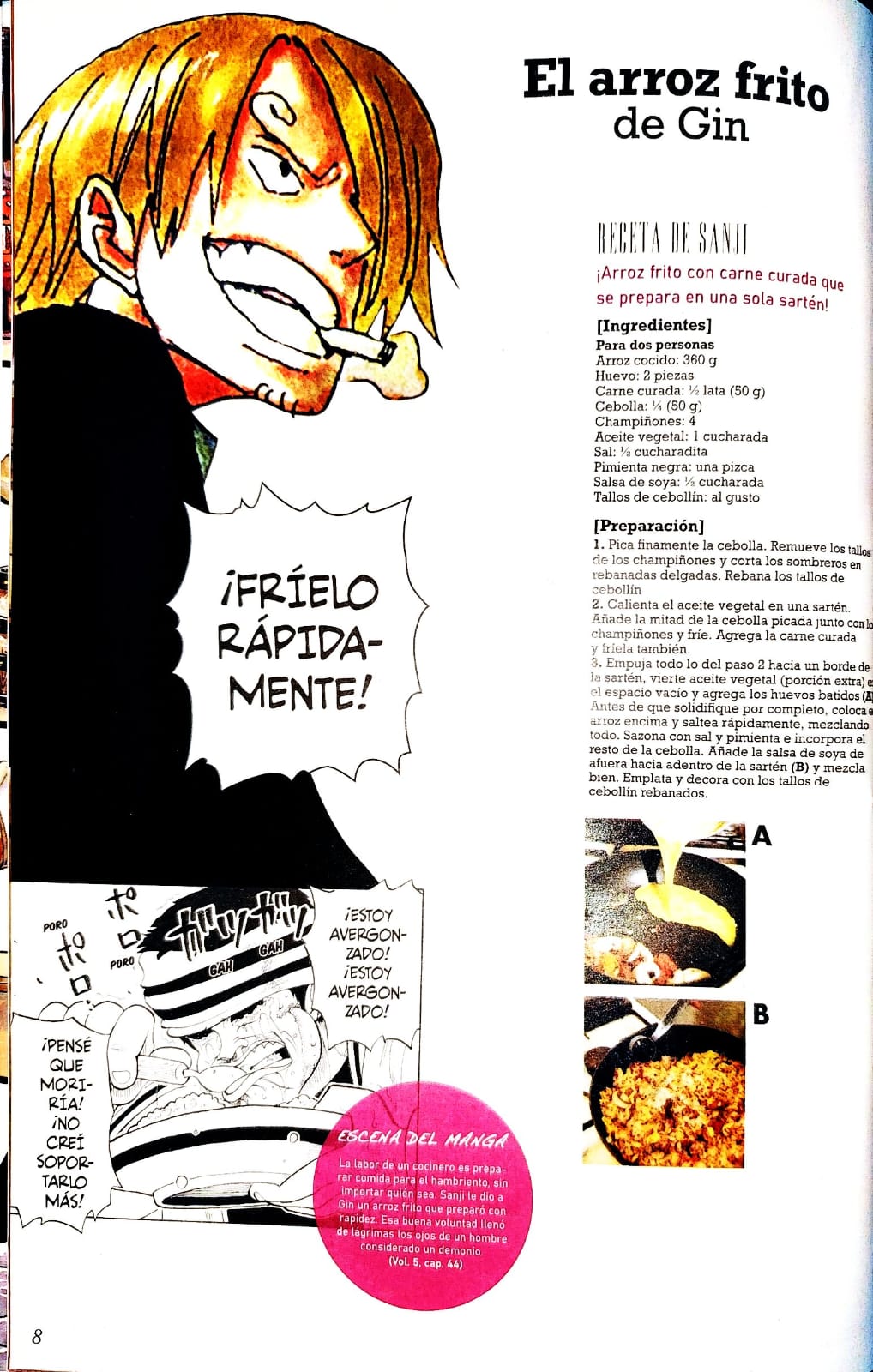 Página ilustrada de El arroz frito de Gin