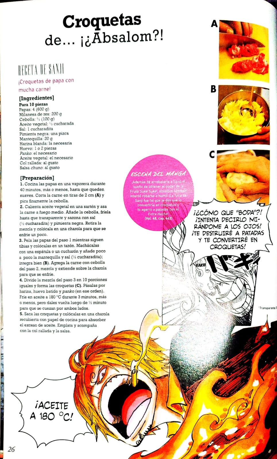 Página ilustrada de Croquetas de Absalom