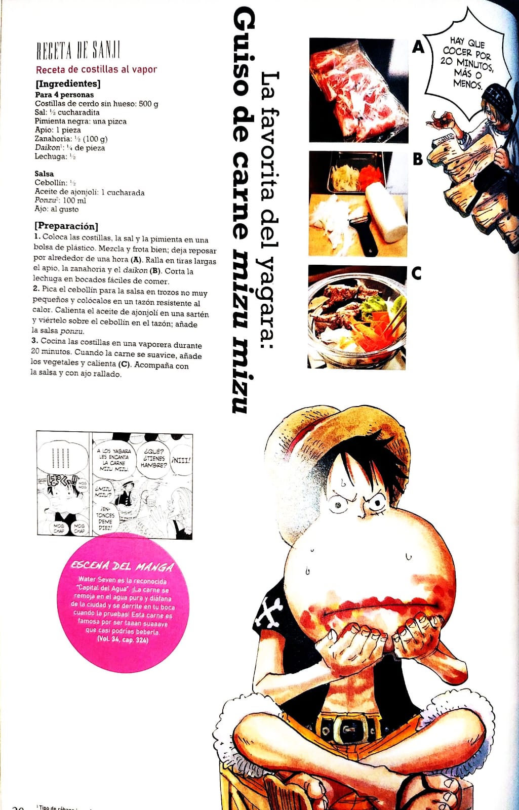 Página ilustrada de Guiso de carne Mizu Mizu